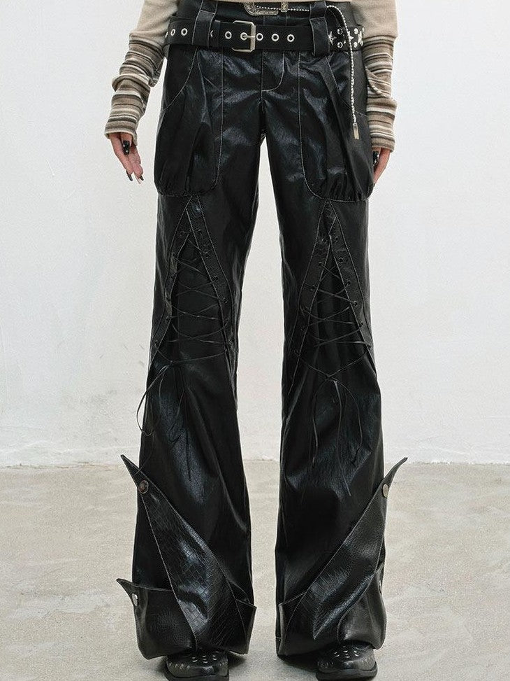 WSW WUSHENWU Black Strappy Double Waistband Structured High Street Women&