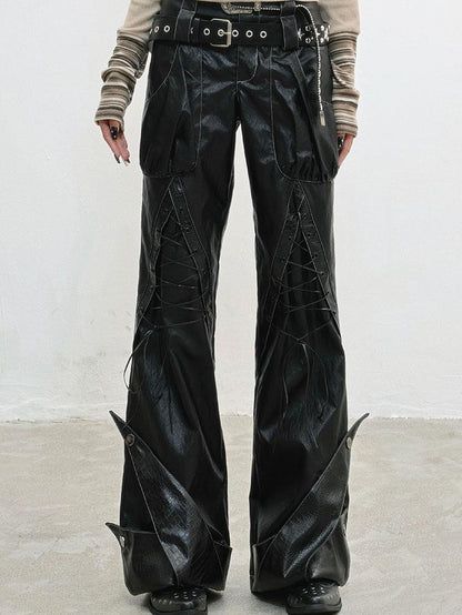 WSW WUSHENWU Black Strappy Double Waistband Structured High Street Women&