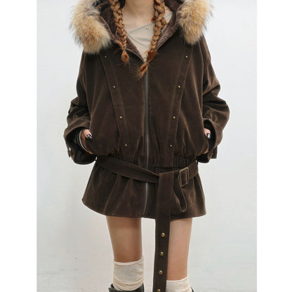 WSW_WUSHENWU_Coffee_French_Vintage_Hooded_Zip_Loose_Women&