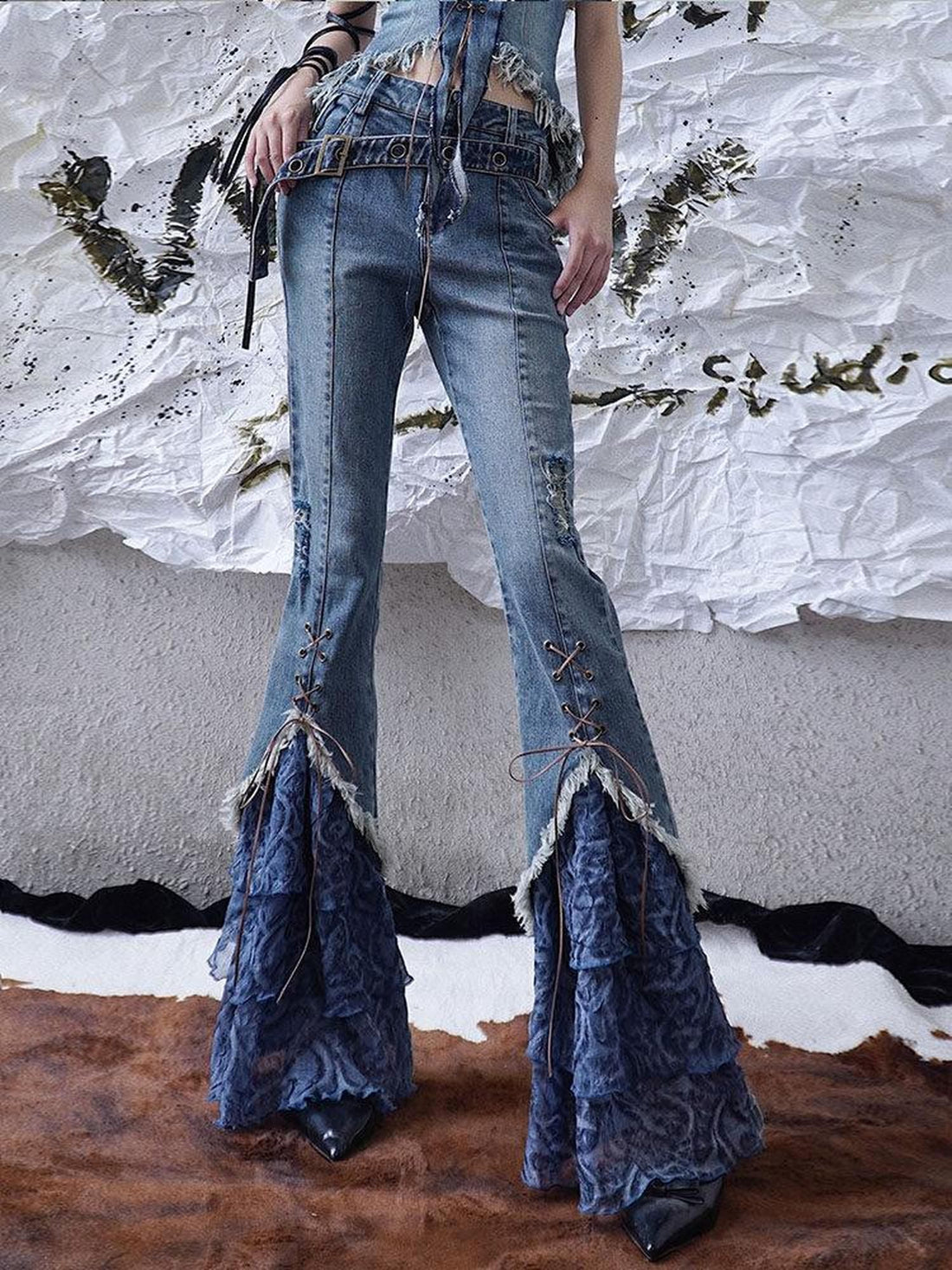 Comfort Low Rise Micro Flare Long Leg Denim Everyday Casual Flared Jeans