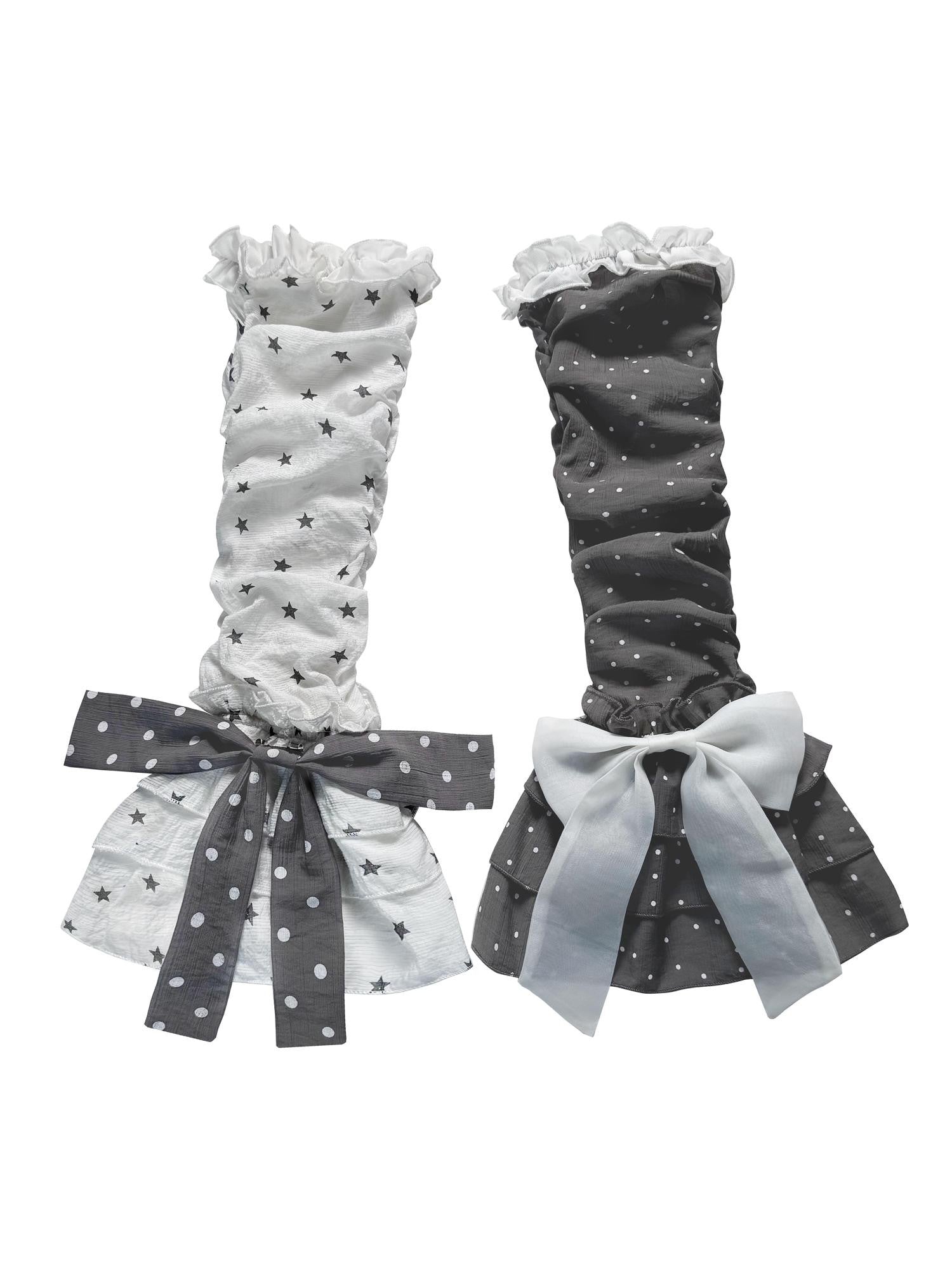 WSW WUSHENWU Gray White Polka Dot Bubble Texture Women&