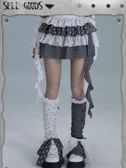 WSW WUSHENWU Gray White Polka Dot Bubble Texture Women&