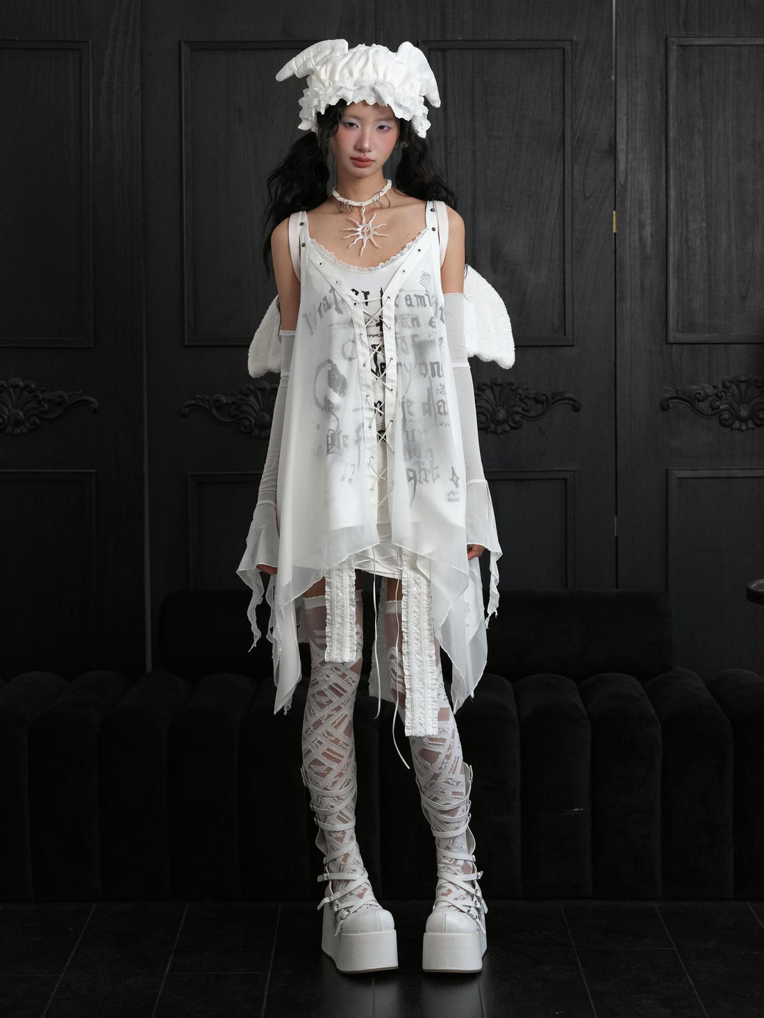 WSW WUSHENWU Punk Asymmetric Hem Sleeveless Women&