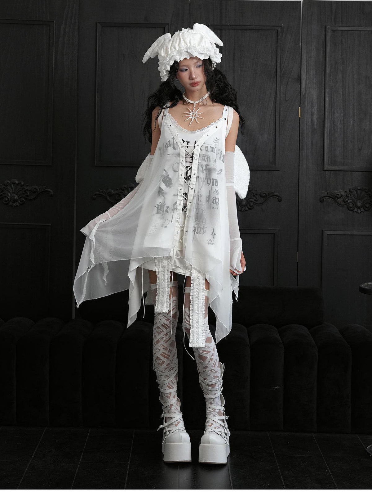WSW WUSHENWU Punk Asymmetric Hem Sleeveless Women&