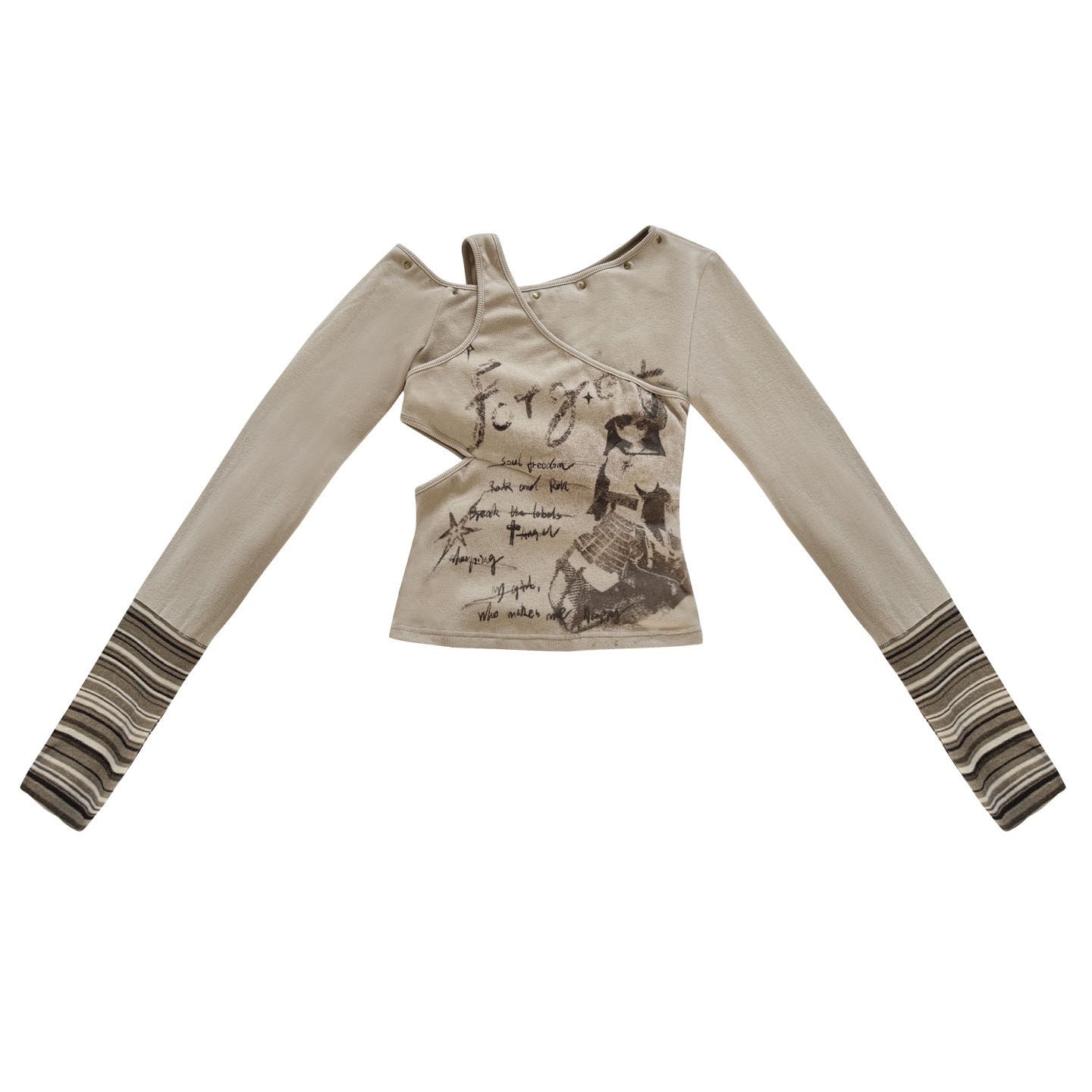 WSW_WUSHENWU_Spliced_Printed_Off_Shoulder_Slim_Fit_Women&
