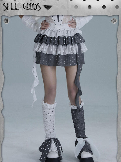 WSW WUSHENWU Star Polka Dot Patchwork Women&