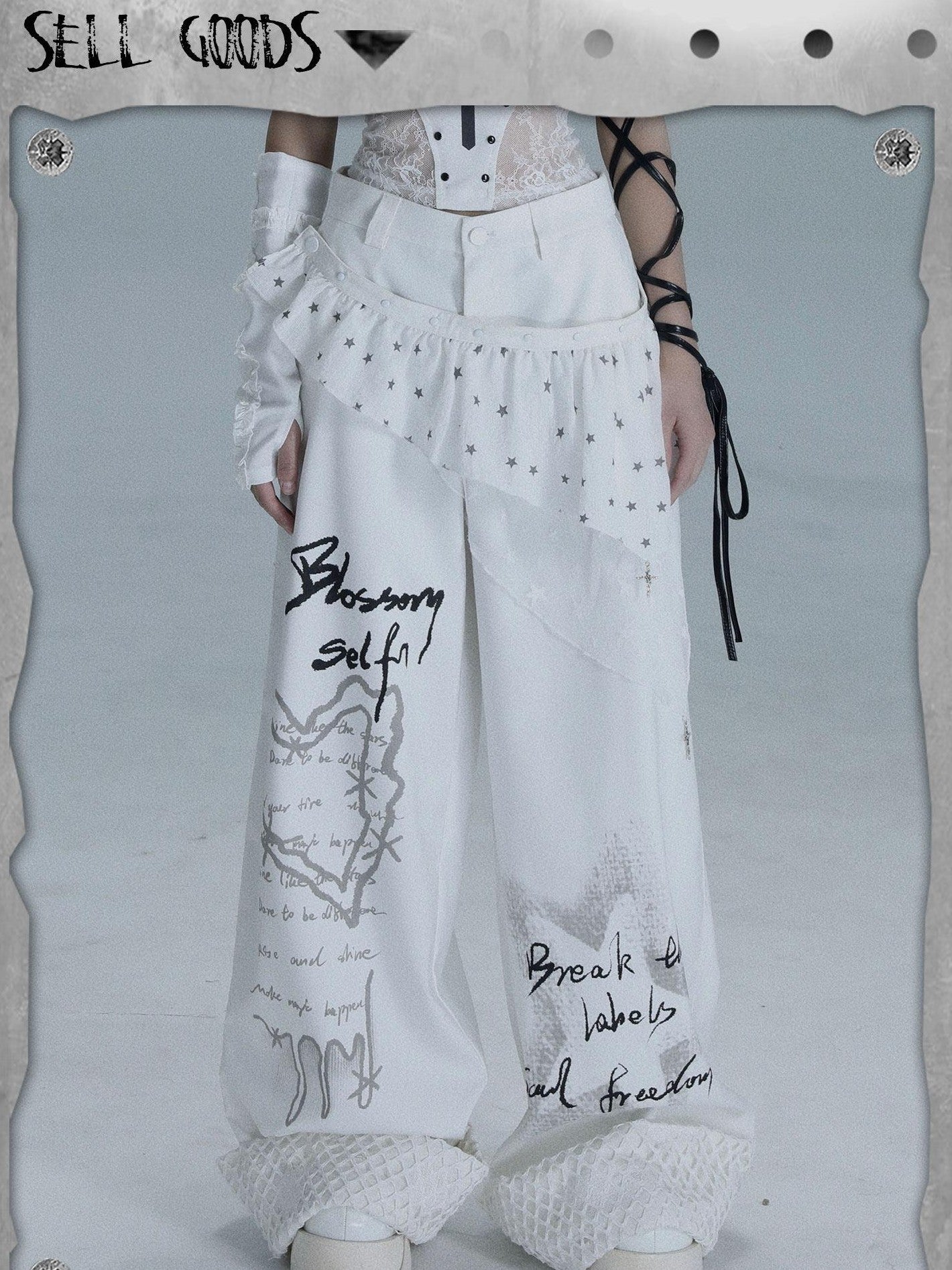 WSW WUSHENWU White Heart Wish Bottle Text Print Women&