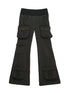 Military Knit Cargo Pants With Wide Waistband