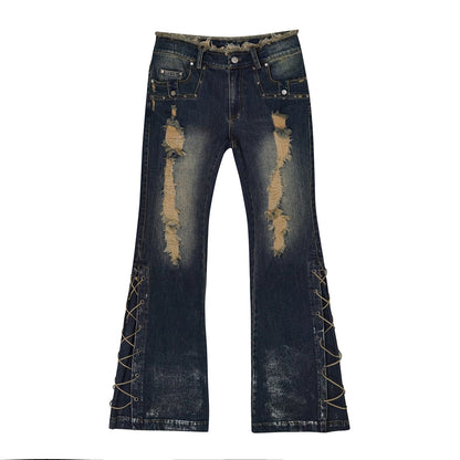 Update Cest Nous Sea Witch Distressed Low Rise Flare Jeans