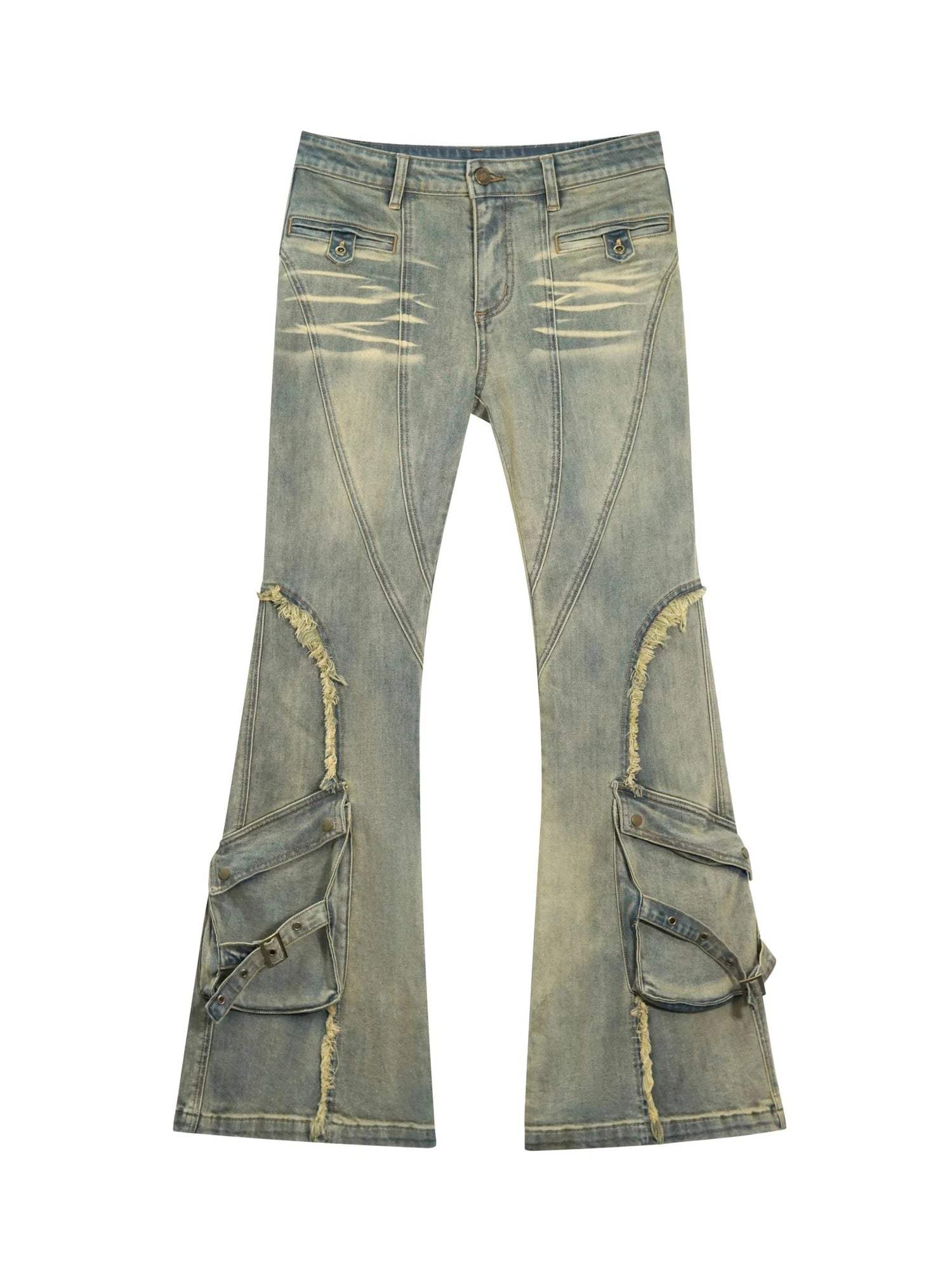Vintage Distressed Flared Jeans