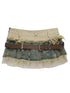 c Escape To Club Denim Mesh Pleated Skirt