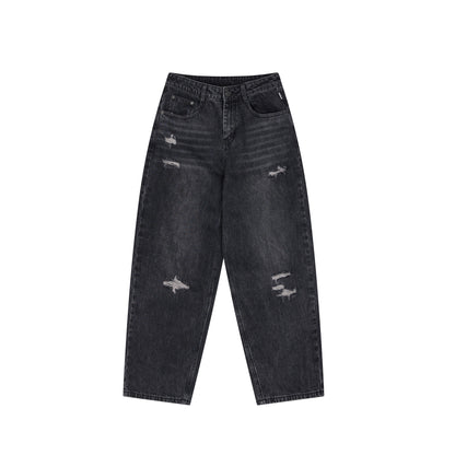 Washed Acid-Wash Distressed Jeans