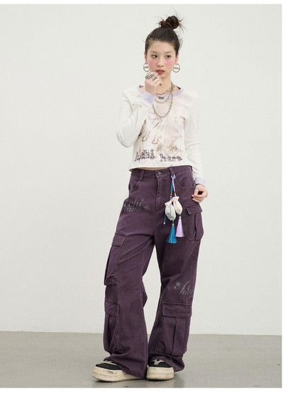 Washed Dye Cargo Pants