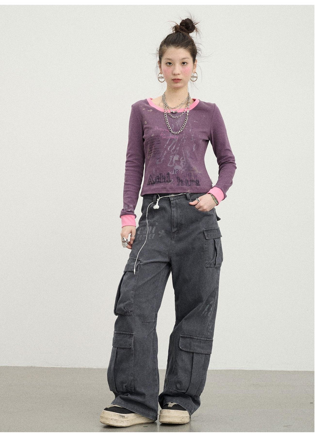 Washed Dye Cargo Pants