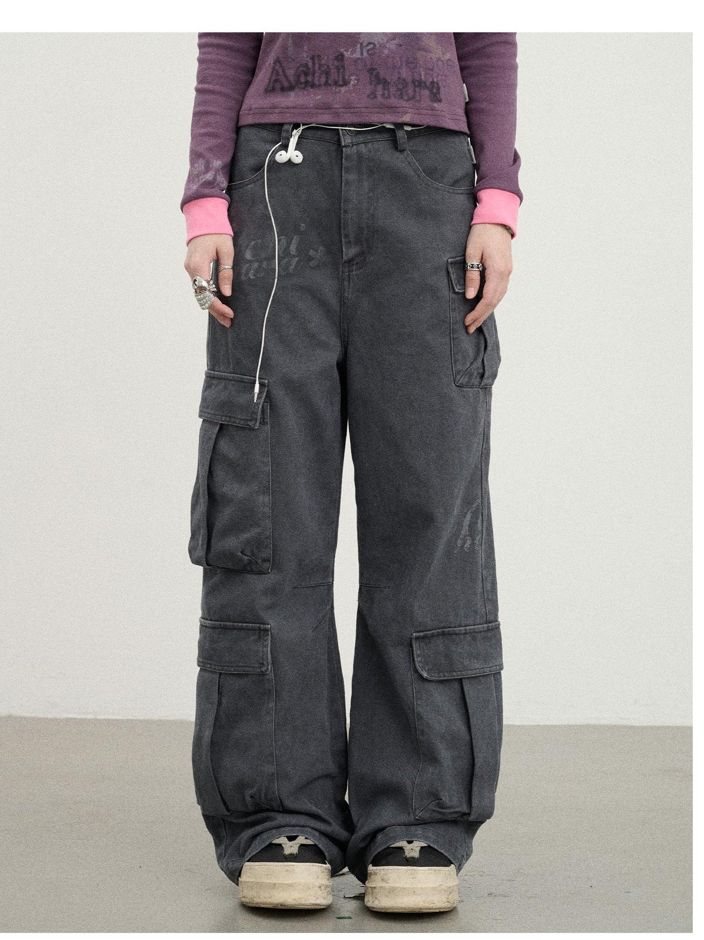 Washed Dye Cargo Pants