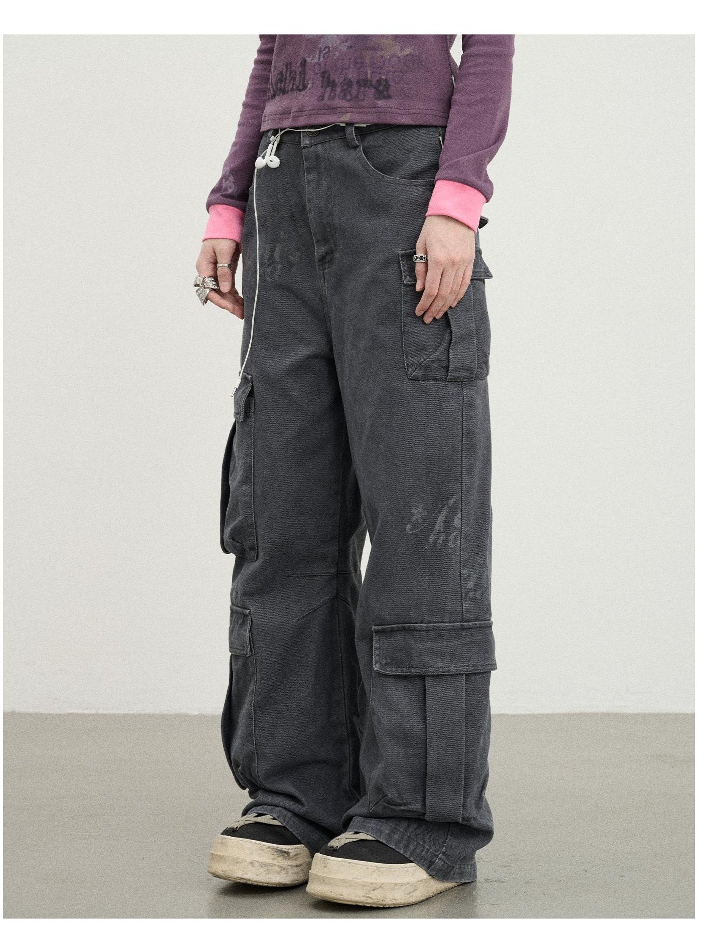 Washed Dye Cargo Pants