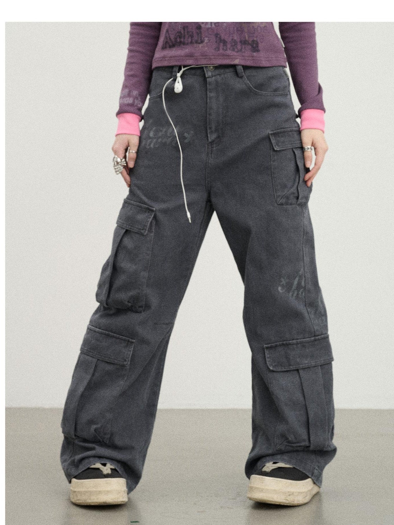 Washed Dye Cargo Pants