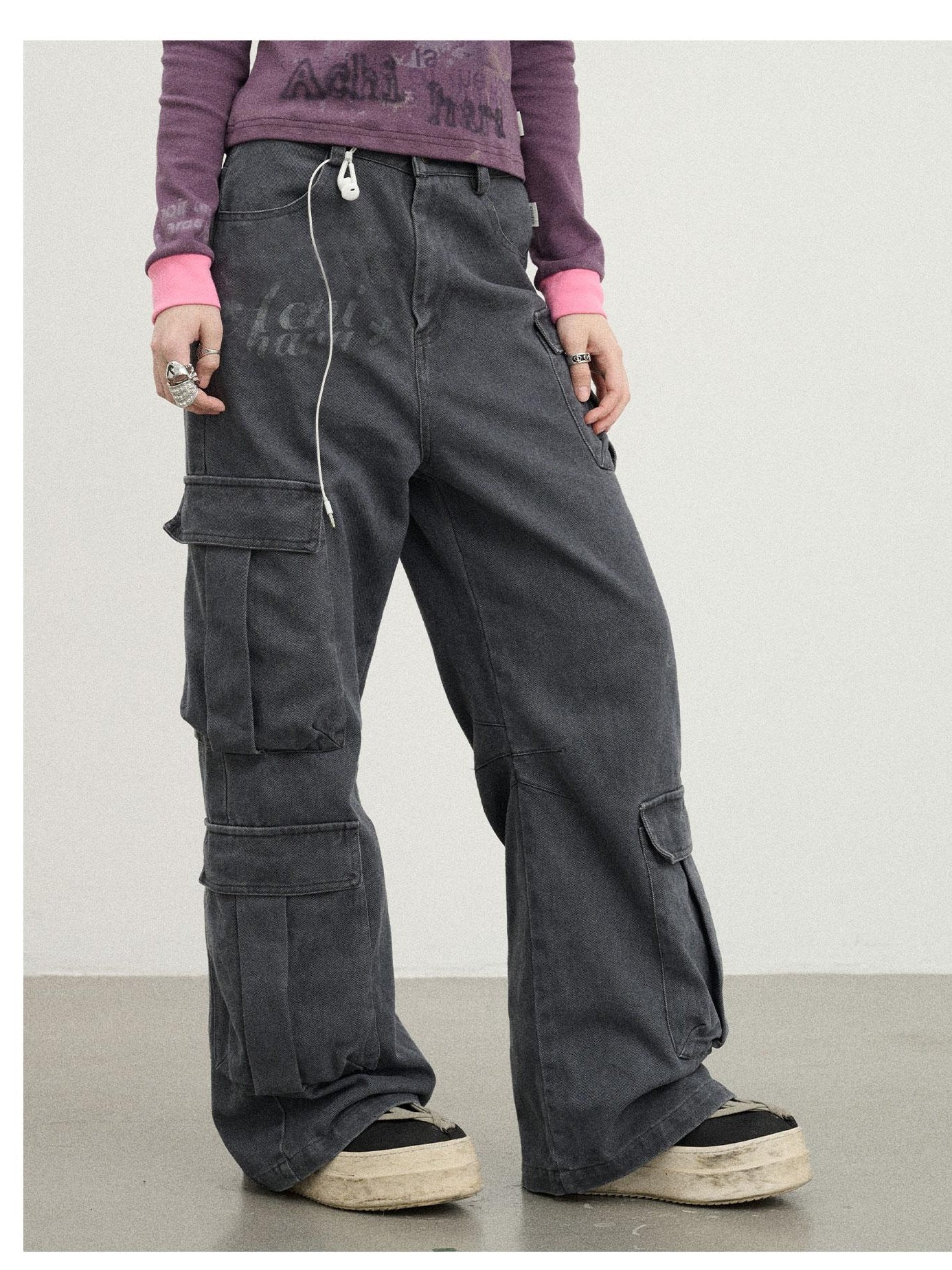 Washed Dye Cargo Pants