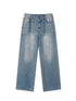 Achihara Mint Cloud Washed Straight Jeans