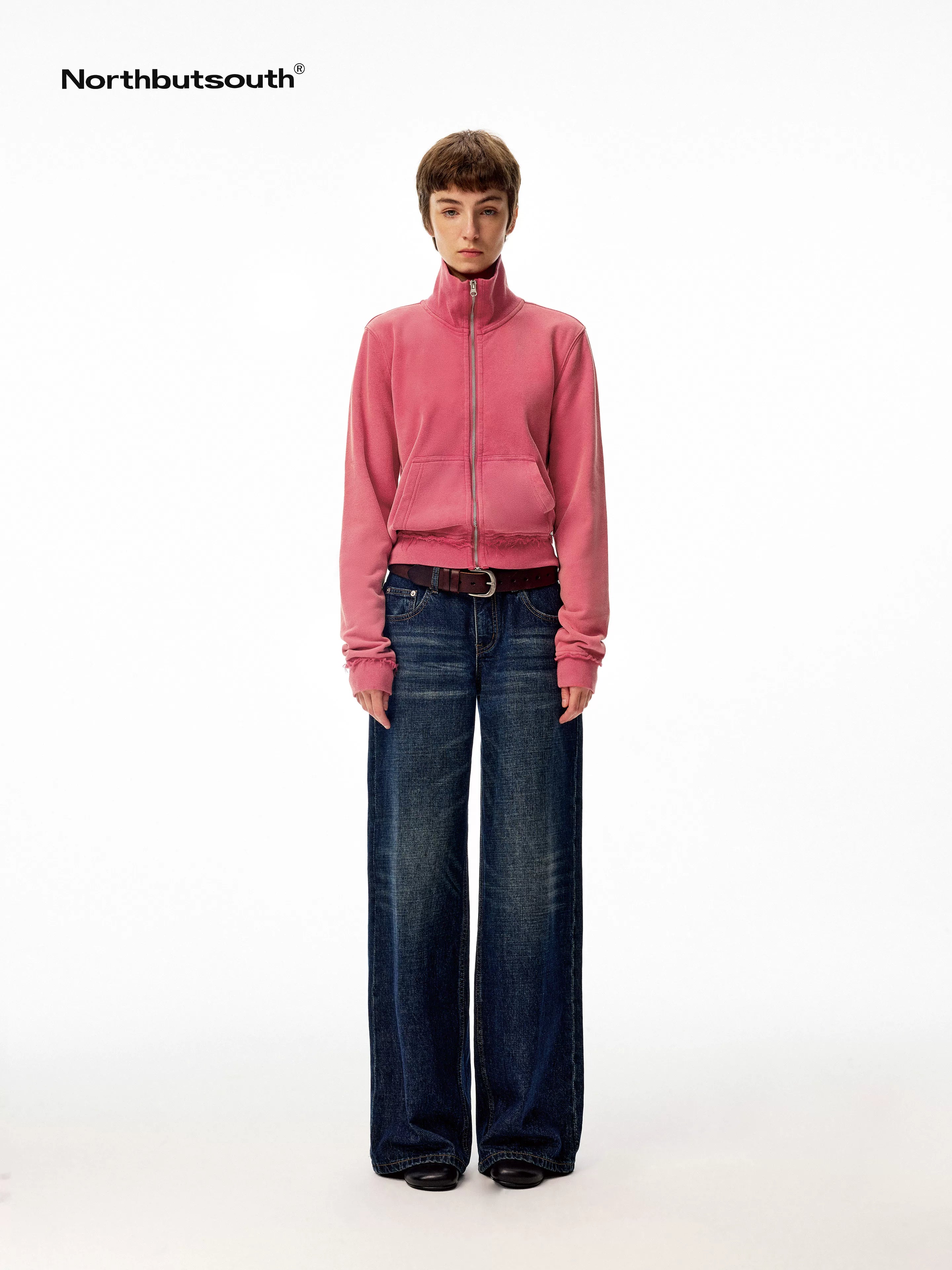 Washed Vintage Distressed Layered Outerwear Women&