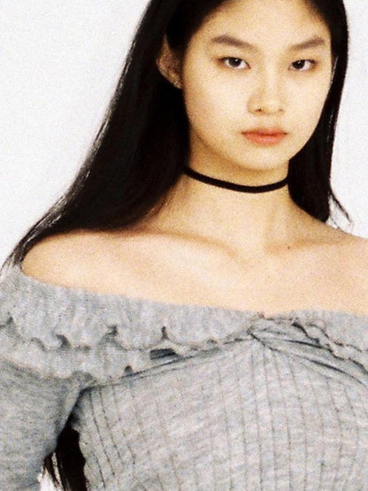 SweetChilling Wave Off Shoulder Sweater With Skirt 2-Piece Set Sweaters