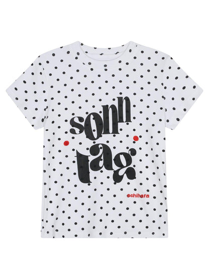 Achihara Sunday Polka Dot T-Shirt