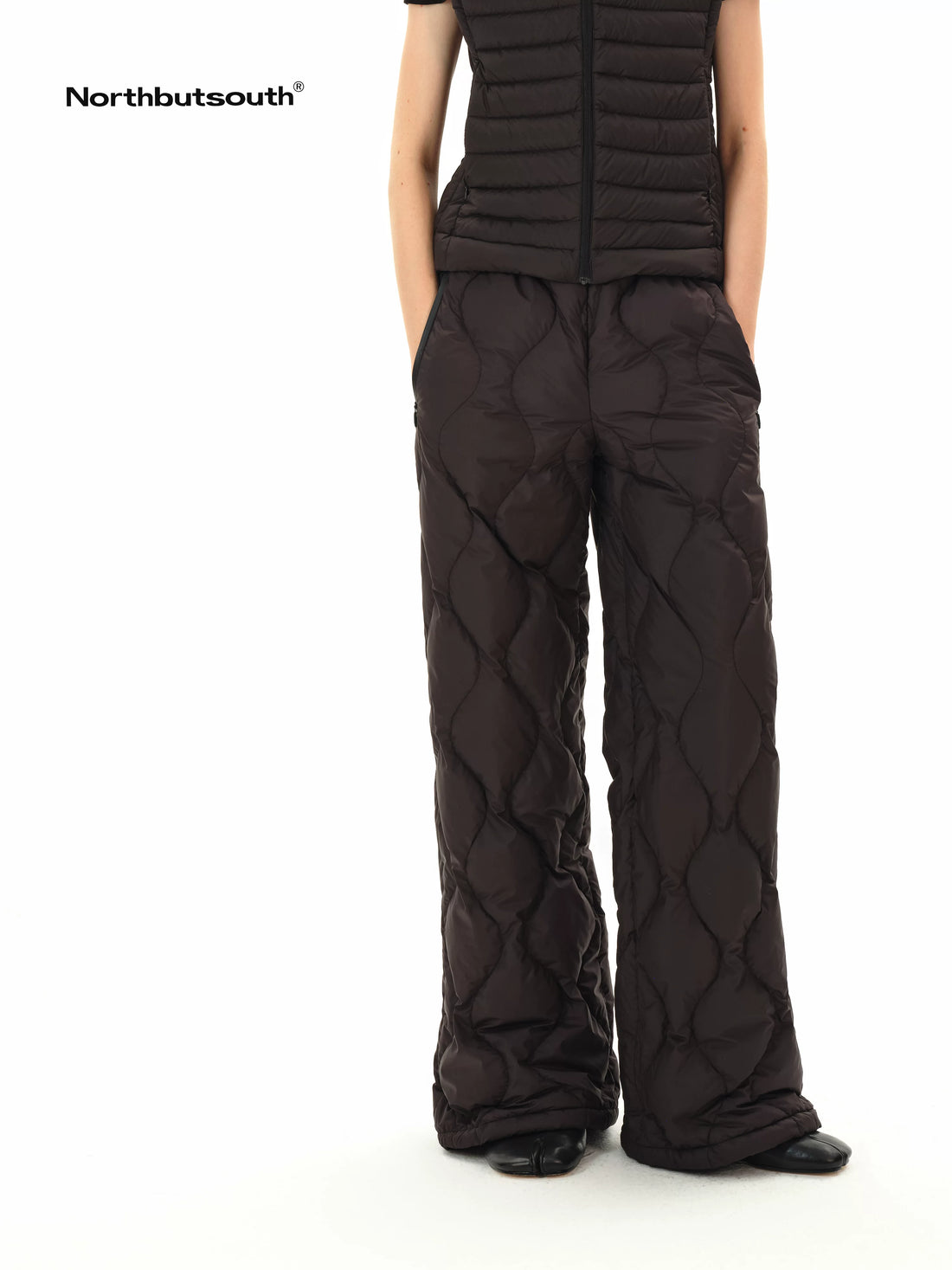 Wave Quilted Elastic Waist Casual Women&