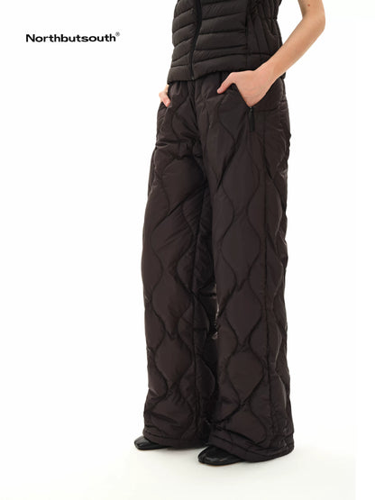 Wave Quilted Elastic Waist Casual Women&