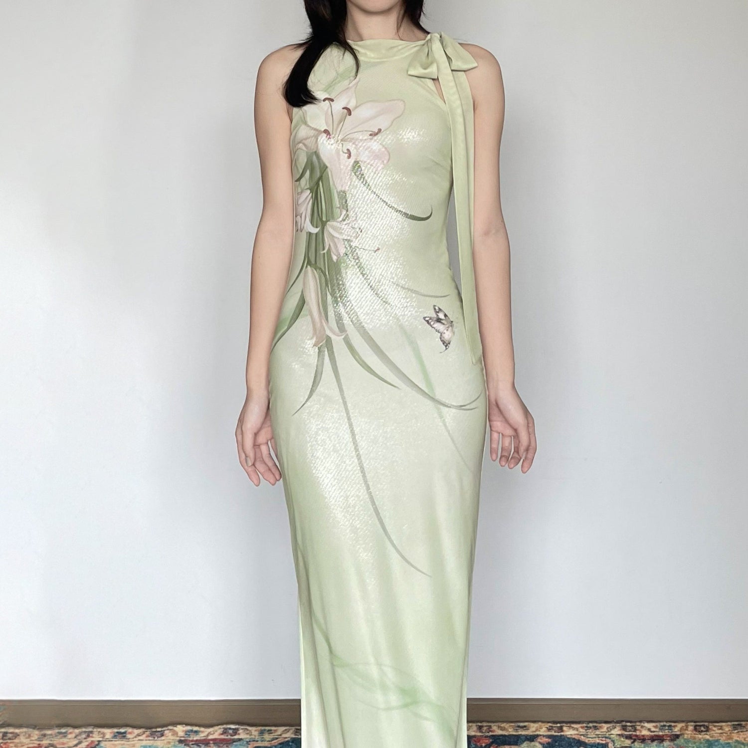 Wet Tail Breathable Vintage Floral Sleeveless Casual Stretch Bodycon Maxi Dresses