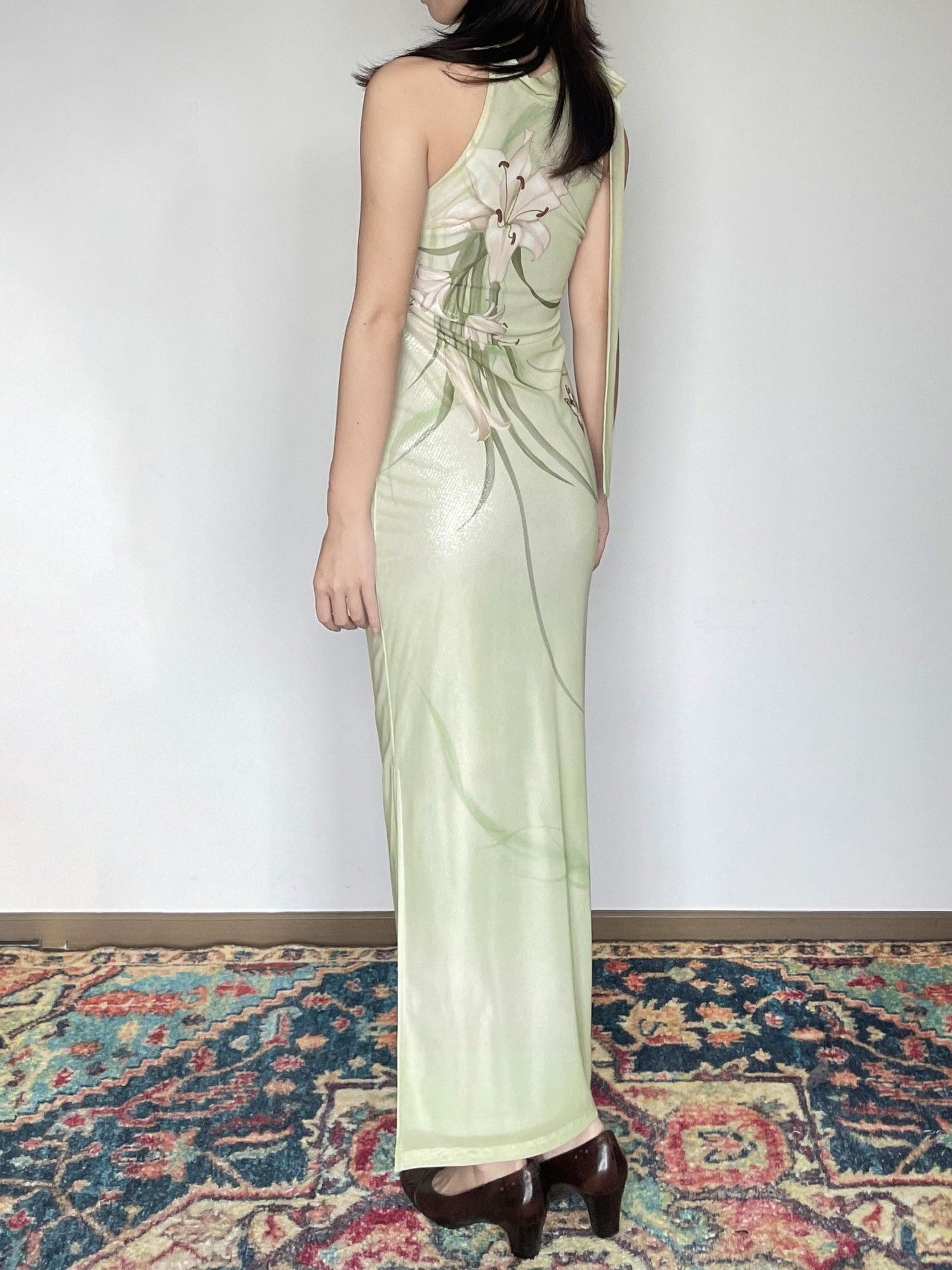 Wet Tail Breathable Vintage Floral Sleeveless Casual Stretch Bodycon Maxi Dresses