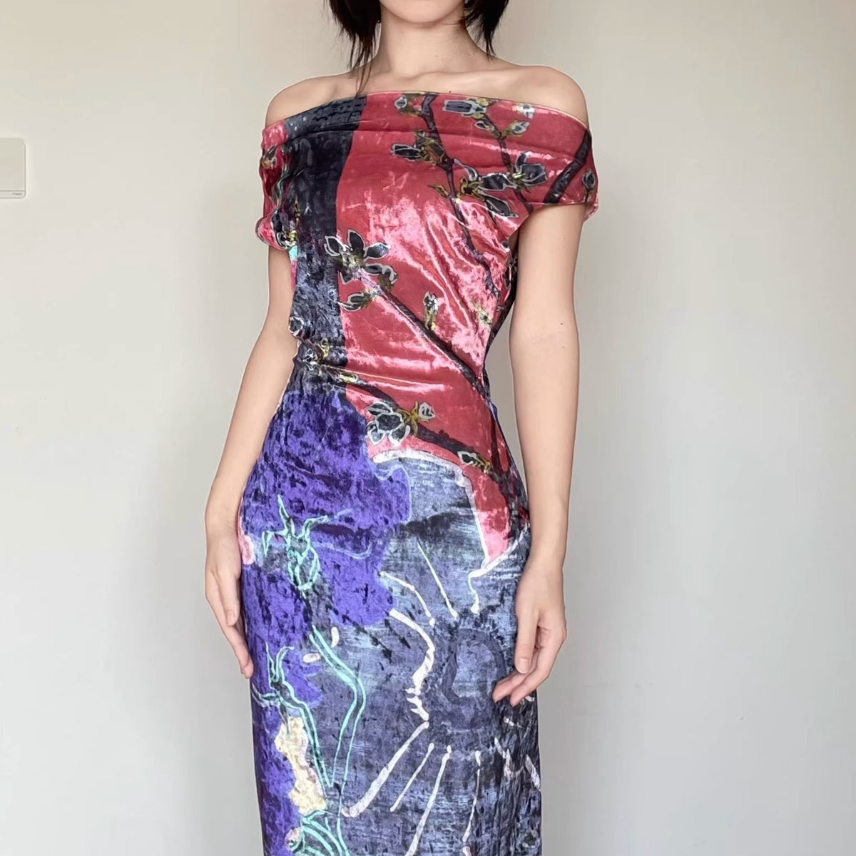 Wet_Tail_Floral_Print_Sleeveless_Long_Women&