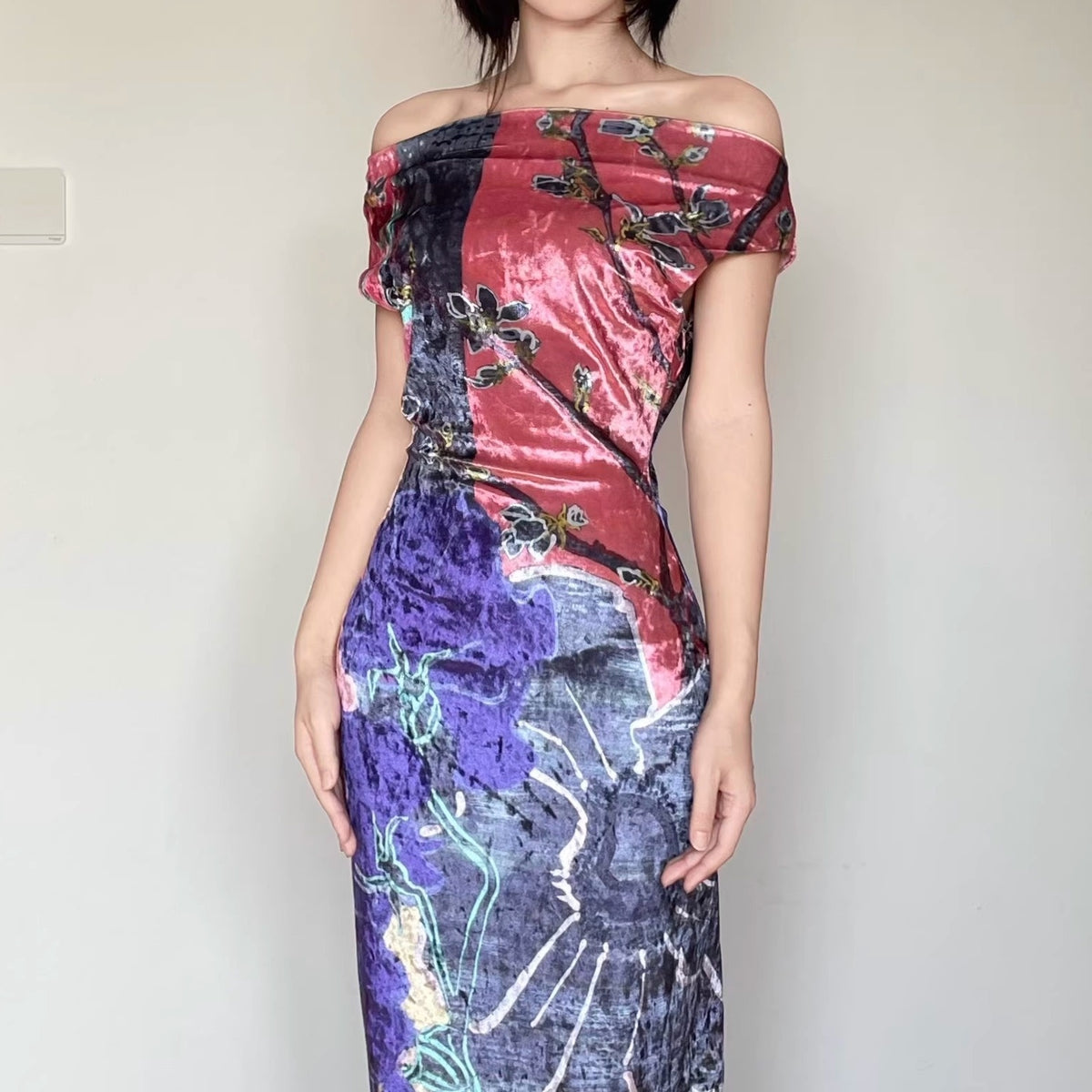 Wet_Tail_Floral_Print_Sleeveless_Long_Women&