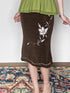 Wet Tail High Waist Embroidered Slim Work Pencil Womens Polyester Bodycon Skirts