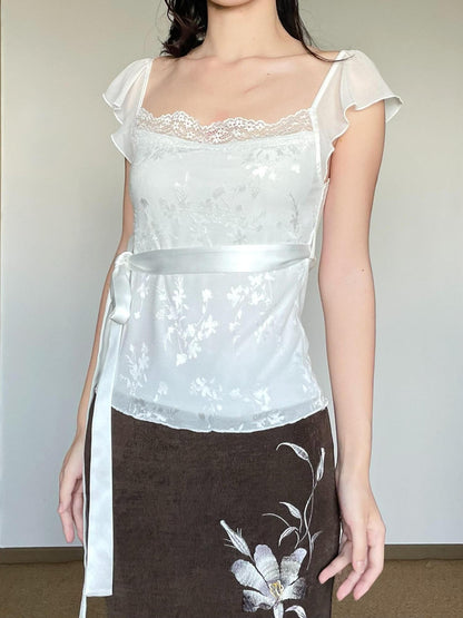 Wet Tail Lily Of The Valley Floral Print Women&