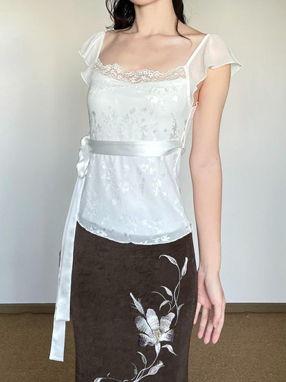 Wet Tail Lily Of The Valley Floral Print Women&