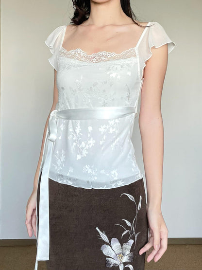 Wet Tail Lily Of The Valley Floral Print Women&