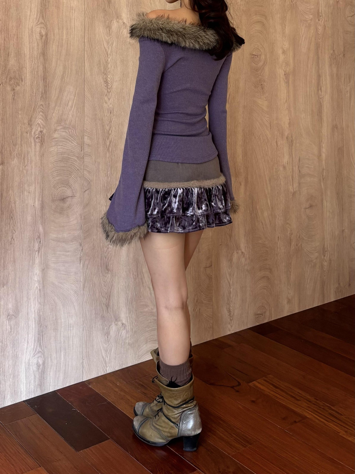 Wet Tail Low Waist Tiered A Line Women&