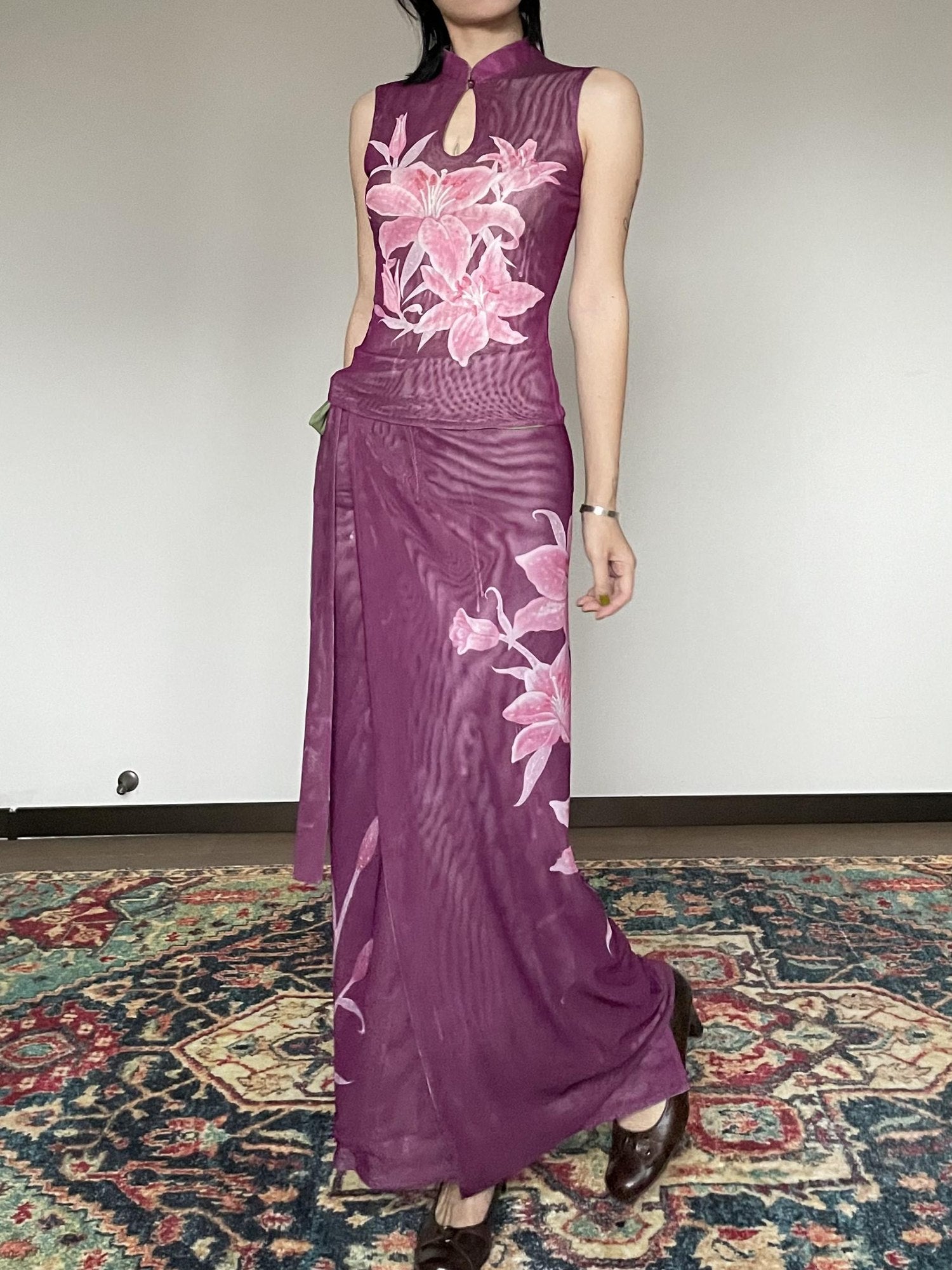 Wet Tail Stretch Slim Artistic Short Cheongsam Round Neck Young Women Tank Tops
