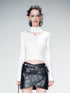 UpdateNN NORTH NODE Knitted Beaded Cutout Turtleneck Top