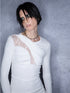 UpdateNN NORTH NODE Lace Paneled Knit Tee With Slanted Hem