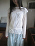 ang project Lace Trimmed Tied Waist Pleated Short Sleeve Blouse