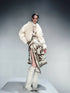 Short Puffer Jacket With Eco Fur Trim And Textured Leather