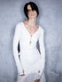 UpdateNN NORTH NODE Low Back Beaded V-Neck Long Sleeve Top
