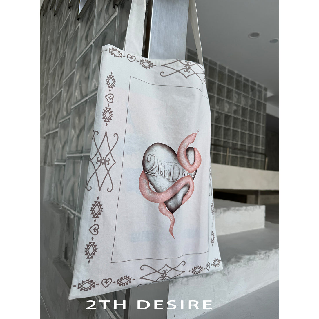 2th Desire Punk Snake Year Hand Painted Canvas Tote Bag