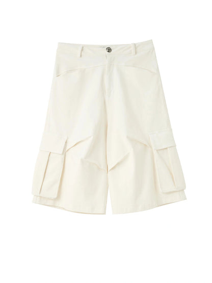 Stretch Cotton Cargo Capri Pants