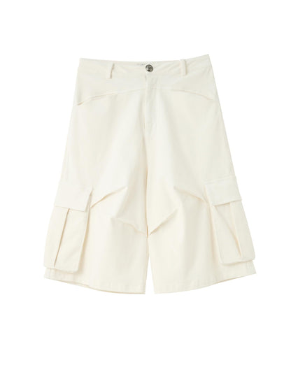 Achihara Stretch Washed Cotton Cargo Capri Pants
