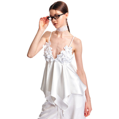 ALINNV STUDIO Butterfly Bow Asymmetric Hem Camisole Top