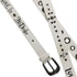 2th Desire Punk Colorblock Letter Print Suede Belt With Studs