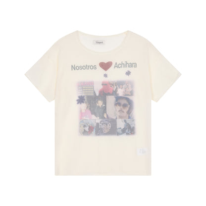 Achihara Spanish Beach Print T Shirt V Neck Long Sleeve