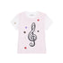 Achihara Music Button Embroidered Tee V Neck T Shirt Long Sleeve
